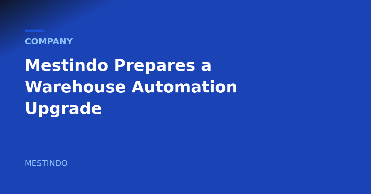 Mestindo Prepares a Warehouse Automation Upgrade
