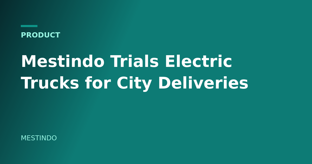 Mestindo Trials Electric Trucks for City Deliveries